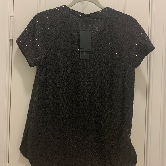 *BNWT*RACHEL ZOE-BLACK SEQUIN/SPARKLY RAGLAN DRESSY FANCY GOING OUT SHIRT/TOP 4 - Picture 9 of 12
